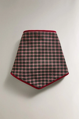 Рождественская бандана из хлопка с клетчатым узором для домашних животных- Заказать в России