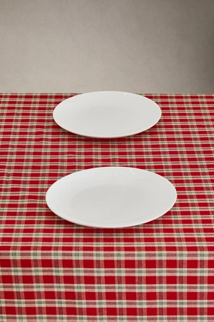 Рождественский скатерть из хлопка с пряжкой, окрашенной в нить- Заказать в России