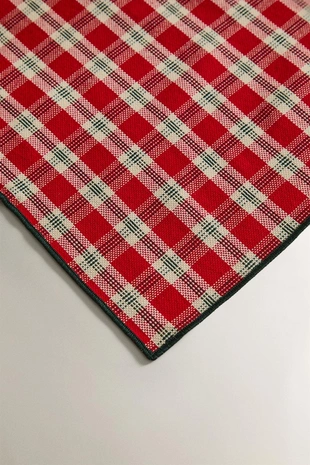 Рождественский скатерть из хлопка с пряжкой, окрашенной в нить- Заказать в России