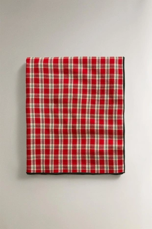 Рождественский скатерть из хлопка с пряжкой, окрашенной в нить- Заказать в России