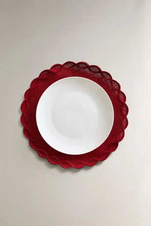 Рождественский круглый плетеный коврик с декоративной цепочкой- Заказать в России