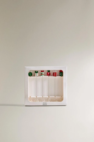 Набор рождественских стеклянных десертных ложек (набор из 6 штук)- Заказать в России