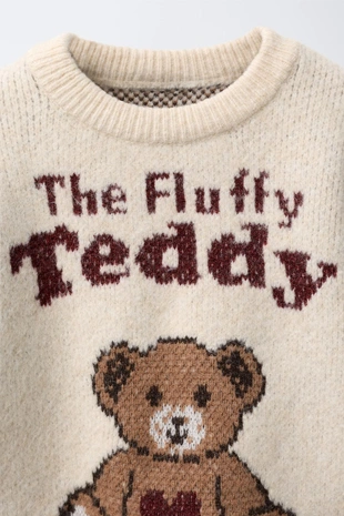 Ecru | 5536/439/712 - Zara Свитер с узором «медведь»