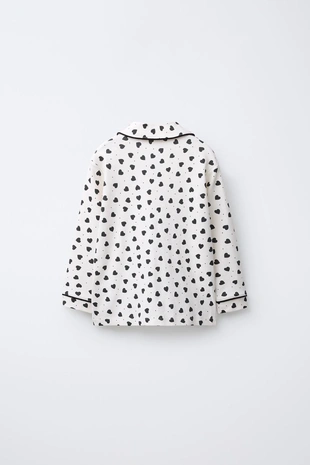 Black / Ecru | 7099/589/093 - Zara 3–6 лет/пижама с принтом «сердца»