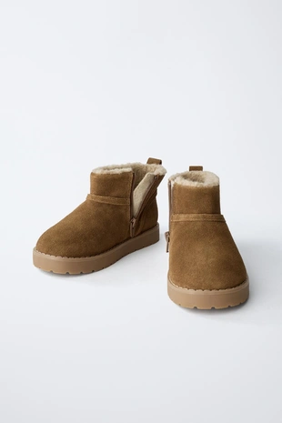 Brown | 6131/630/105 - Zara Кожаные ботинки с подкладкой