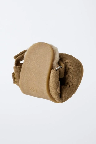 Brown | 8826/630/105 - Zara Клоги из натуральной кожи BAREFOOT