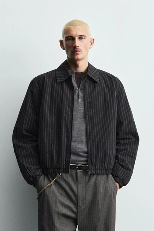 Укороченная куртка в полоску- Заказать в России