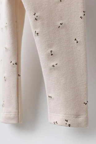 Утепленные легинсы с цветочным принтом- Заказать в России