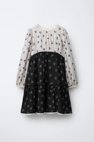 Платье в клетку и цветок- Заказать в России