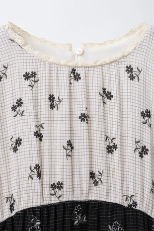 Платье в клетку и цветок- Заказать в России