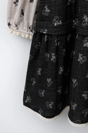 Платье в клетку и цветок- Заказать в России