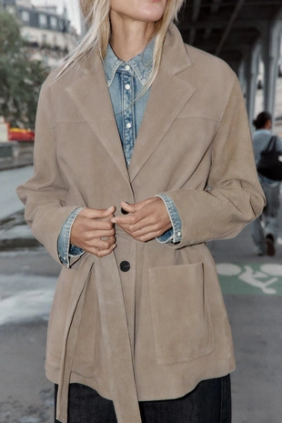 Купить Zara Куртка из 100% кожи с ремнем