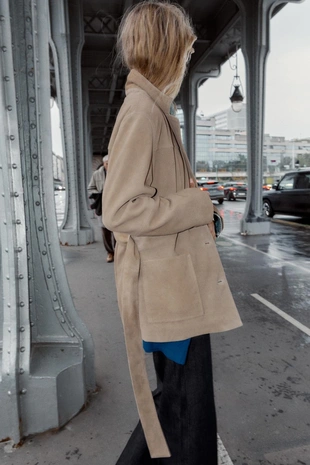 Stone | 4720/221/806 - Zara Куртка из 100% кожи с ремнем