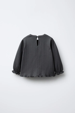 Купить Zara Футболка из ажурной ткани с кружевом