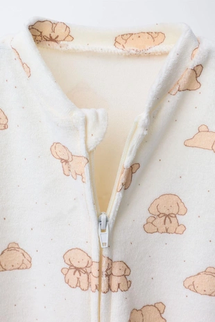 camel | 8501/363/707 - Zara Комбинезон из велюра с принтом «собачки»