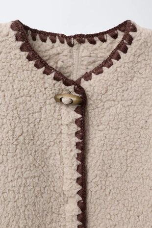Beige | 5854/588/710 - Zara Флисовый комбинезон с контрастной отделкой
