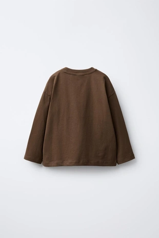 Brown | 5048/539/700 - Zara Набор из трех однотонных и полосатых футболок