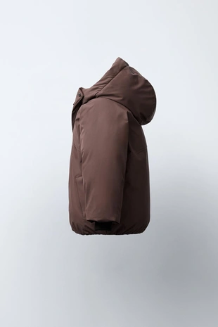Dark burgundy | 5992/513/684 - Zara Стеганое пальто с капюшоном WATER REPELLENT