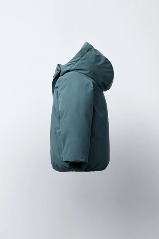 Petrol blue | 5992/513/409 - Zara Стеганое пальто с капюшоном WATER REPELLENT