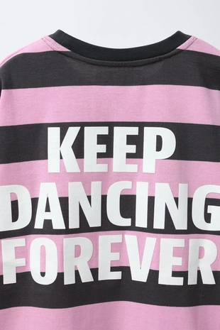 Лонгслив из плотной ткани в полоску с надписью- Заказать в России