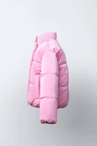 Pink | 5644/727/620 - Zara Стеганая куртка с блестящей отделкой