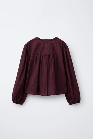 Купить Zara Рубашка в романтическом стиле из рельефной ткани