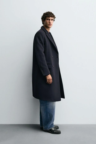 Двубортное пальто из смесовой шерсти MANTECO ®