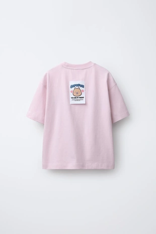 Pink | 5431/808/620 - Zara Футболка с принтом «капибара CAPYFUN ©»