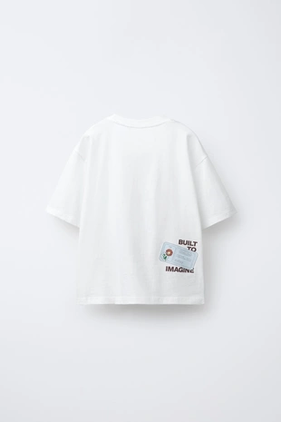 Купить Zara Футболка с рельефным принтом в клетку