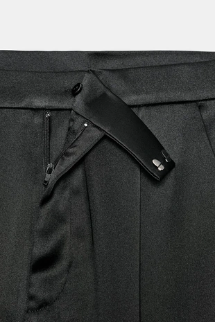 Атласные брюки-бомберы с защипами- Заказать в России