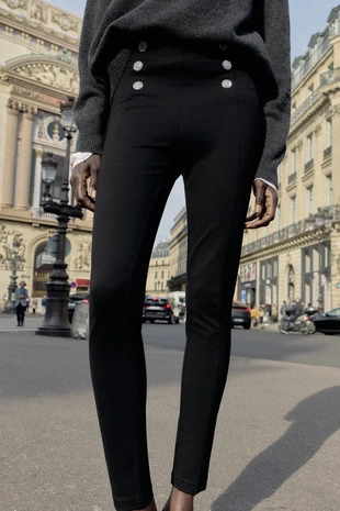 Легинсы с декоративными пуговицами- Заказать в России