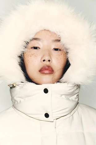 Купить Zara Пуховик с капюшоном WATER REPELLENT WINDPROOF