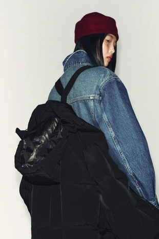 Длинный пуховик с капюшоном WATER REPELLENT WINDPROOF- Заказать в России