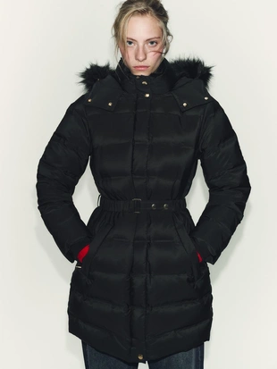 Купить Zara Пуховик с капюшоном WATER REPELLENT WINDPROOF