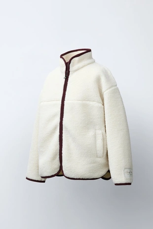 Купить Zara Куртка из искусственной овчины с оторочкой