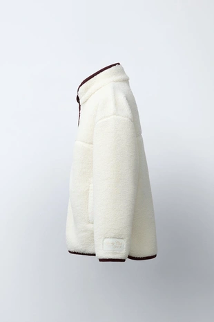 Ecru | 2878/712/712 - Zara Куртка из искусственной овчины с оторочкой