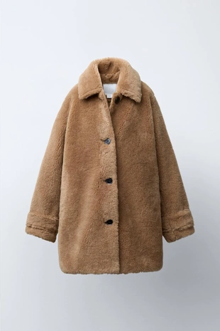 Купить Zara Пальто из искусственного меха