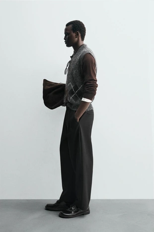 Жаккардовый жилет в ромбы- Заказать в России