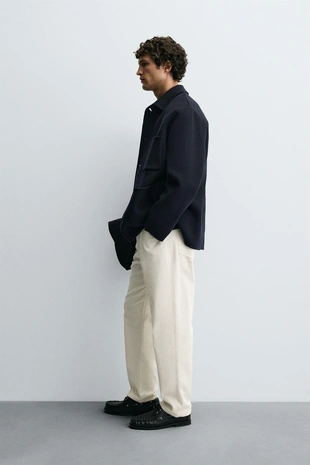 Куртка-рубашка из шерсти с карманами- Заказать в России