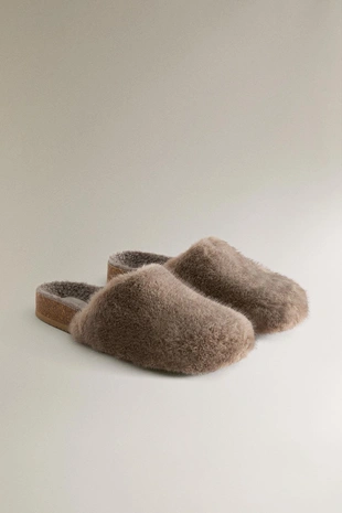 Тапочки на меху FAUX FUR MULE- Заказать в России