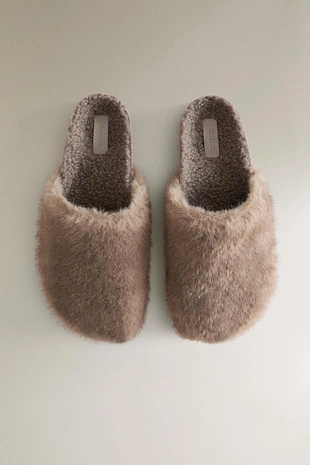 Тапочки на меху FAUX FUR MULE- Заказать в России