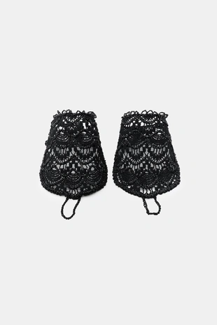 Кружевные перчатки с бисером- Заказать в России