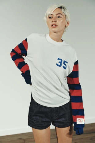 Multicoloured | 5643/811/330 - Zara Футболка VARSITY в полоску