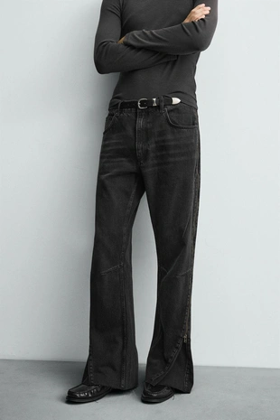 Джинсы FLARE FIT с молниями- Заказать в России