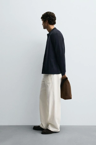 Кардиган из рельефной ткани с карманами- Заказать в России