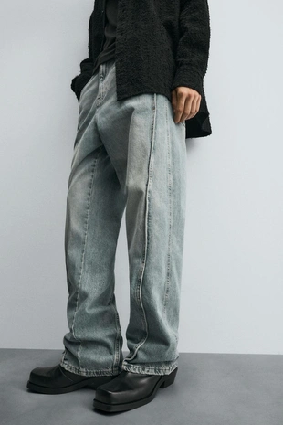Джинсы BAGGY FIT с декоративной строчкой- Заказать в России