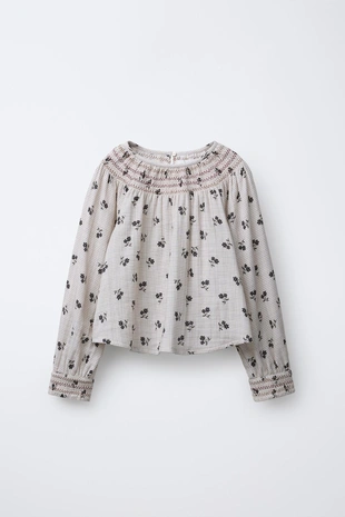 Блуза в клетку и с цветочным принтом- Заказать в России