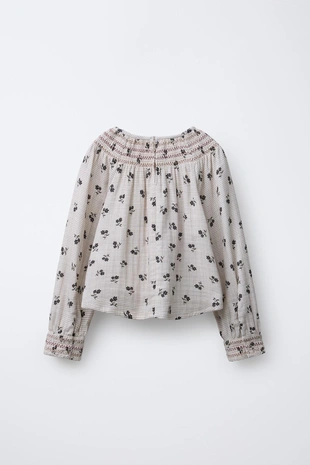 Блуза в клетку и с цветочным принтом- Заказать в России