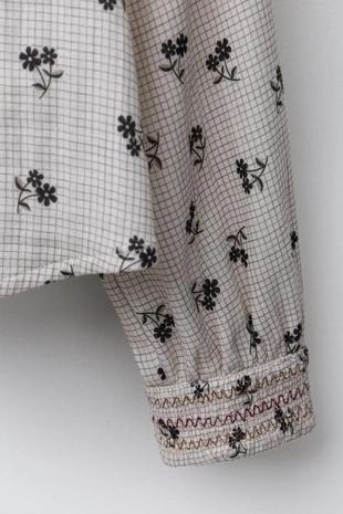 Блуза в клетку и с цветочным принтом- Заказать в России