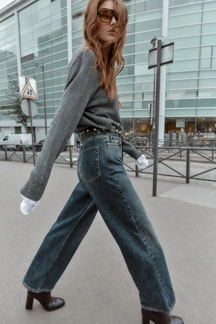 Джинсы Z1975 с высокой талией, прямые, суженные, с ремнем- Заказать в России